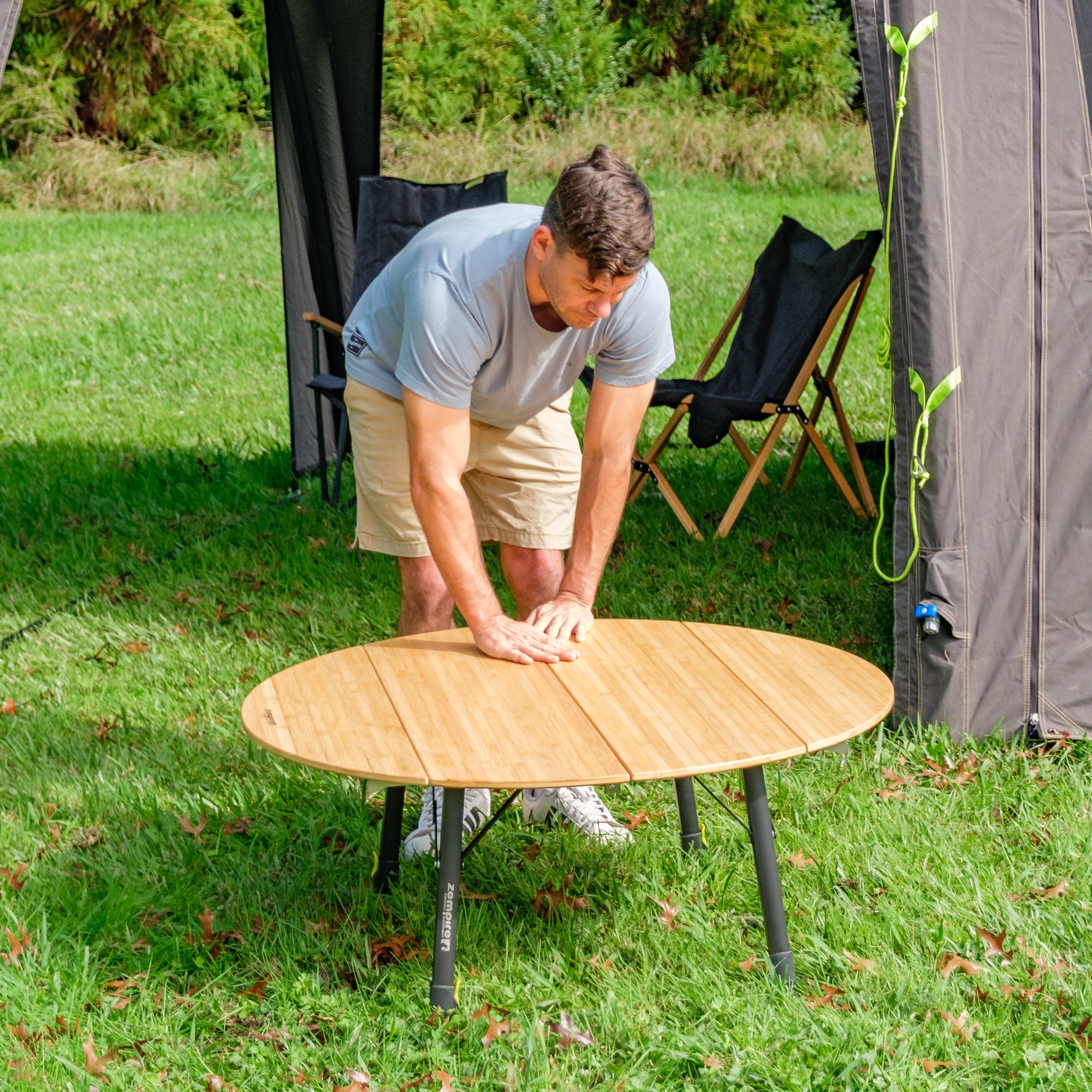 Zempire Kitpac Pro Round Bamboo Camp Table