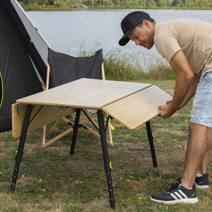 Zempire Kitpac Pro X-Large Bamboo Camp Table DROP DOWN PANELS